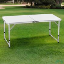 Mesa Dobrável Vira Maleta em Alumínio com Tampo MDF 120x60cm Alira Home Mesa Dobrável Vira Maleta em Alumínio com Tampo MDF 120x60cm Alira Home