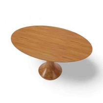 Mesa Dubai Oval 1,40 x 0,90 Champagne Seiva Móveis