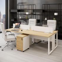 Mesa Dupla 2,40m p/ 4 pessoas c/ 2 Gav. e Divisória Mac B F5