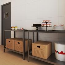 Mesa Dupla Em Inox P/ Salão, Cozinha, Casa, Restaurante, Estilo Industrial Mesa Dupla Em Inox P/ Salão, Cozinha, Casa, Restaurante, Estilo Industrial