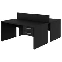 Mesa Dupla para Escritório 1,50x1,35mm - C/ Gavetas - PRETO/PRETO - 26073 Mesa Dupla para Escritório 1,50x1,35mm - C/ Gavetas - PRETO/PRETO - 26073
