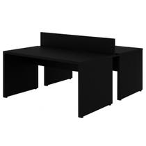 Mesa Dupla para Escritório 1,50x1,35mm - S/ Gavetas - PRETO/PRETO - 26072 Mesa Dupla para Escritório 1,50x1,35mm - S/ Gavetas - PRETO/PRETO - 26072