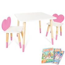 Mesa e 2 Cadeiras Infantil Coração Kit Livro Educativo Mesa e 2 Cadeiras Infantil Coração Kit Livro Educativo