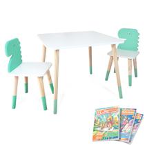Mesa e 2 Cadeiras Infantil Dinossauro Kit Livro Educativo Mesa e 2 Cadeiras Infantil Dinossauro Kit Livro Educativo