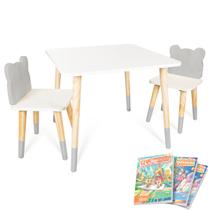 Mesa e 2 Cadeiras Infantil Urso Kit Livro Educativo Mesa e 2 Cadeiras Infantil Urso Kit Livro Educativo