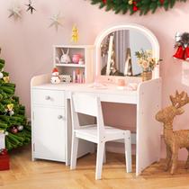 Mesa e cadeira de maquiagem Kids Vanity INFANS Princess com luzes