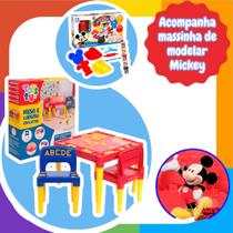 Mesa e Cadeira Educativa Para Menino Tritec com kit Massinha Mickey Mesa e Cadeira Educativa Para Menino Tritec com kit Massinha Mickey