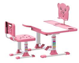 Mesa e cadeira infantil para desenhos e estudos rosa - ELG