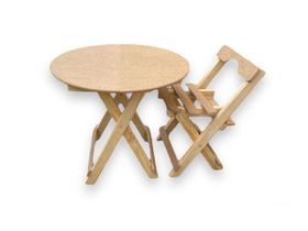 Mesa e cadeira Redonda infantil Educativa Didática Para Crianças Madeira em MDF e Pinus Reforçada - Wood Shop