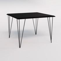 Mesa Eames Clips De Ferro Preto Tampo Quadrado Preto 90x90