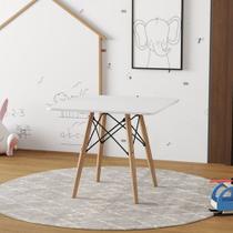 Mesa Eames Eiffel Infantil Madeira Tampo 68cm Quadrado Branco - House Design