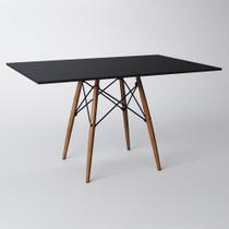 Mesa Eames Eiffel Retangular Tampo de Madeira 120x75cm Preto