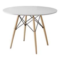 Mesa Eames Eiffel Wood Tampo De Madeira 110cm Branco Mesa Eames Eiffel Wood Tampo De Madeira 110cm Branco