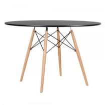 Mesa Eames Eiffel Wood Tampo de Madeira 120cm Preto