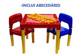 Mesa Educadora Com Letras Boa Qualidade 2 Cadeiras