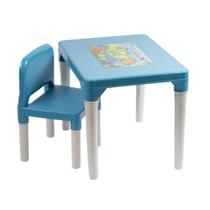Mesa Educativa Infantil C/ Cadeira Para Crianças Azul Meninos Styll - STYLLBABY
