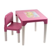 Mesa Educativa Infantil C/ Cadeira Para Crianças Rosa Meninas Styll - STYLLBABY