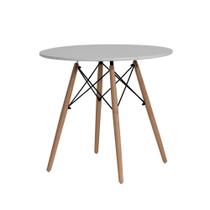 Mesa Eiffel Eames Base Madeira Branca 80Cm