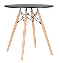 Mesa Eiffel Preta 70cm Tampo MDF Cozinha, Sala de Jantar
