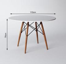 Mesa Eiffel Wood Tampo de Madeira 110cm Branco