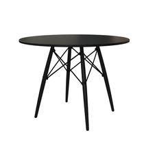 Mesa Eiffel Wood Tampo de Madeira 90cm Pés Preto