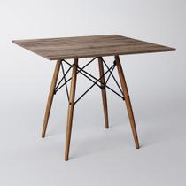 Mesa Eiffel Wood Tampo Quadrado de Madeira 90 Cm Amêndoa Asturias