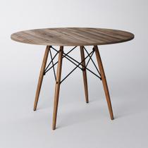 Mesa Eiffel Wood Tampo Redonda de Madeira 90cm Amadeirado