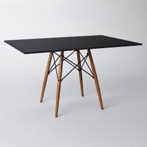 Mesa Eiffel Wood Tampo Retangular de Madeira 120 X 75 Cm Preto Asturias