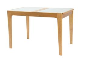 Mesa Elástica Kapana Tampo Vidro Fendi Claro Base Amêndoa 115cm - 69545