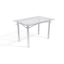 Mesa Elba Kappesberg Cromada com Tampo De Vidro Incolor 120cm