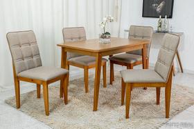 Mesa Elegance 120x80cm Com 4 Cadeiras Agata Cinamomo Off White