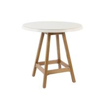 Mesa Elegance 80 cm com Tampo de Vidro - Amêndoa Mesa Elegance 80 cm com Tampo de Vidro - Amêndoa