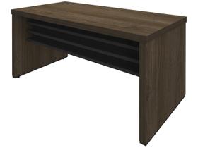 Mesa Elegante para Escritório Executivo Tamburato 158,5cm Charuto e Preto Marrom Mesa Elegante para Escritório Executivo Tamburato 158,5cm Charuto e Preto Marrom
