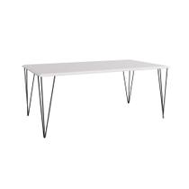 Mesa Elen Tampo Retangular 140 X 80 Cm de Madeira Branco New Green