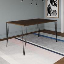 Mesa Elen Tampo Retangular 150x90cm De Madeira Amêndoa Marrom