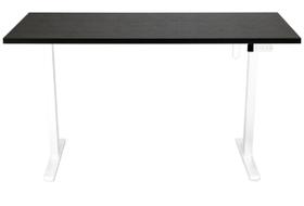 Mesa Elétrica branca 90x60 tampo preto Home Office Regulagem de altura