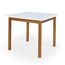 Mesa Elisa Para Sala De Janta Cozinha 90x90cm Quadrada Branca