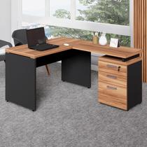 Mesa em L 1,20m com Gaveteiro 3 Gavetas Pés Painel F5 Office Mesa em L 1,20m com Gaveteiro 3 Gavetas Pés Painel F5 Office