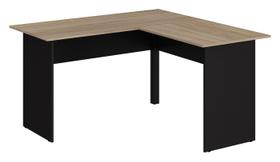 Mesa em L 1,60cm Escritório New City Pé Painel Calvi com Preto Web Office
