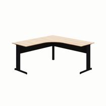 Mesa em L Angular 160 cm Escritório New City Pé Metal Calvi com Preto Web Office Mesa em L Angular 160 cm Escritório New City Pé Metal Calvi com Preto Web Office
