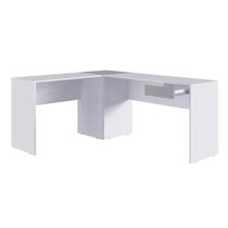 Mesa em L Branca/Cinza M.com