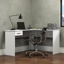Mesa em L com Gaveta MDP 135/74x76x74cm Branco 0703 Mesa em L com Gaveta MDP 135/74x76x74cm Branco 0703