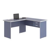 Mesa em L com Gaveteiro Carper Azul Mesa em L com Gaveteiro Carper Azul