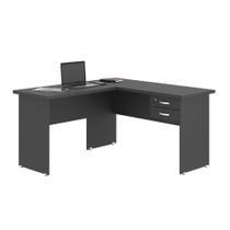 Mesa em L com Gaveteiro Carper Preto Onix Mesa em L com Gaveteiro Carper Preto Onix