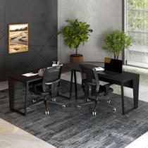 Mesa em L Escritório 210cm x 210cm Pés Metal F5 Office