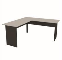 Mesa em L Escritório New City Cinza com Preto Web Office