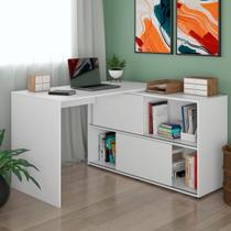 Mesa em L Escrivaninha com Portas e Prateleiras Mingle