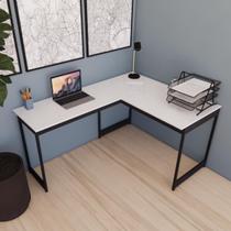 Mesa Em L Estilo Industrial Escrivaninha De Canto Escritório Estudo Beni Camaleão