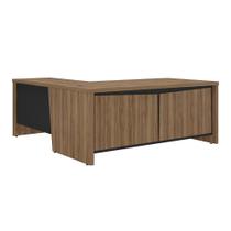 Mesa em L Executiva Swansea Nogal Preto