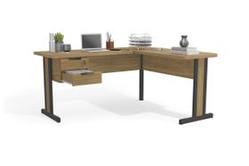 Mesa em L Kit Office Versátil 1170 com 2 gavetas Kappesberg cor Itapuã